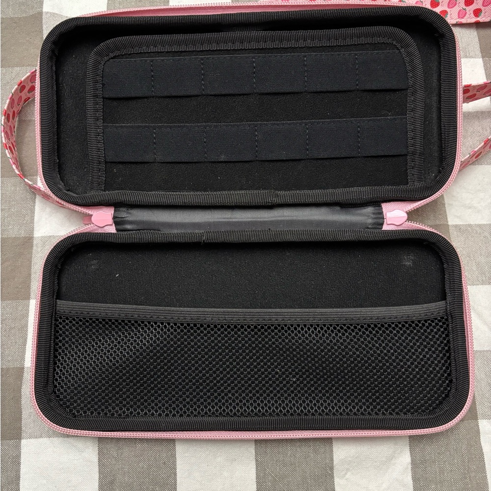 Pink Strawberry Pattern Electronics Case - Picture 2 of 2